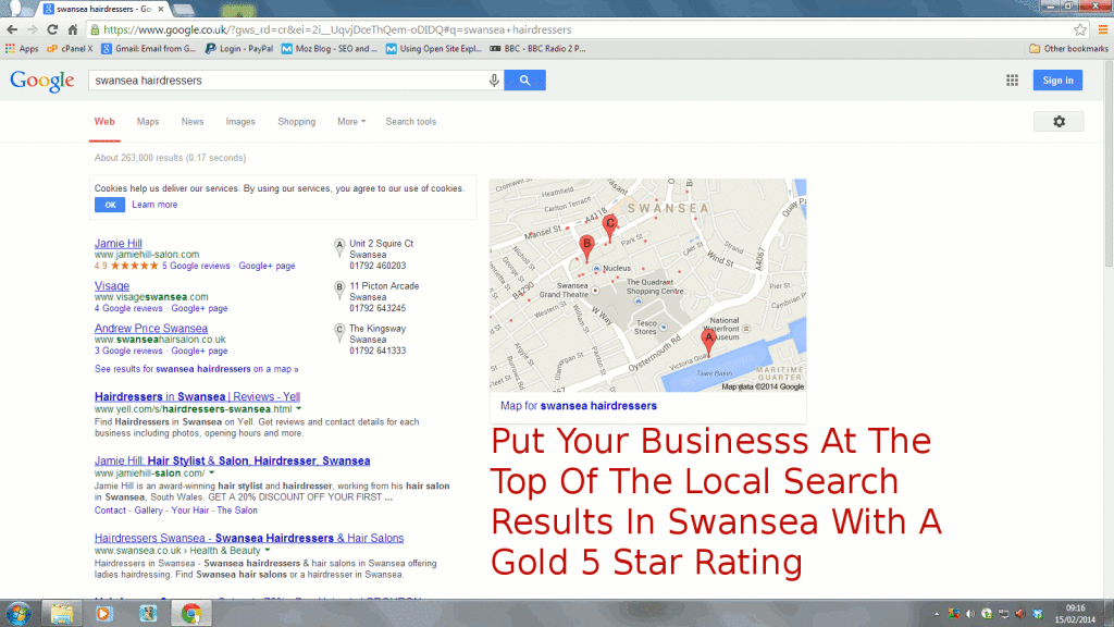 Local SEO Man Swansea Hairdresser Search Results